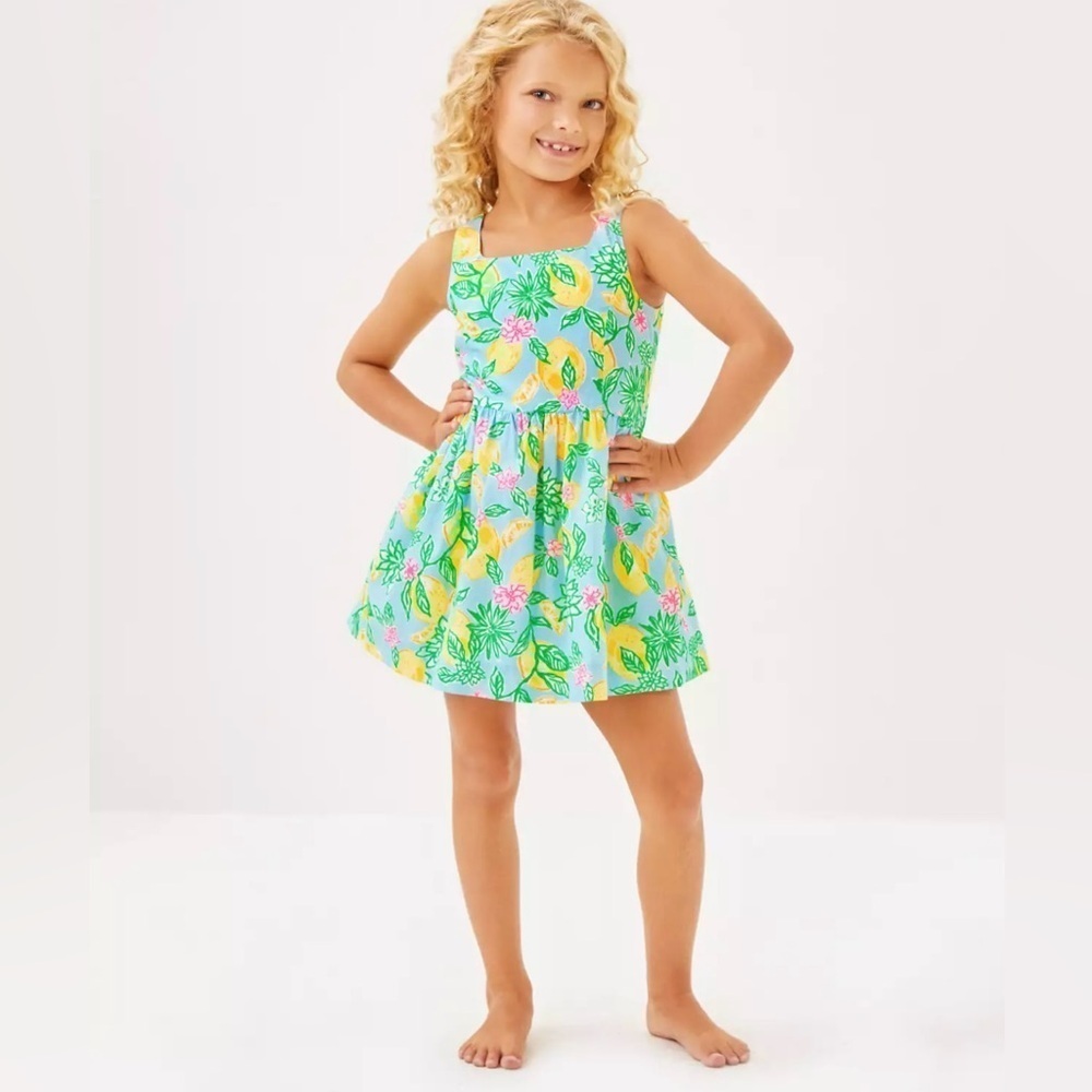 Sugar Kids Dress in Yellow and Green Floral